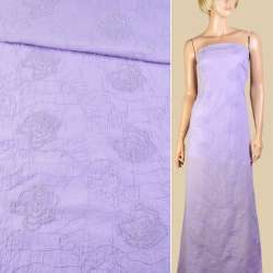 Батист фиолетовый светлый с вышивкой ш.145