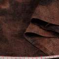 Коттон стрейч рубчик з шеніловою ниткою коричневий ш.150