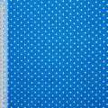 Мікровельвет синьо-блакитний в білий горошок ш.110