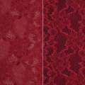 Кружевное полотно стрейч вьющиеся цветы бордовое, ш.150