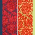 Кружевное полотно стрейч красное веточка с цветами ш.154