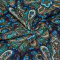 Микродайвинг синий темный с бирюзово-бежевыми огурцами ш.170