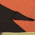 Жаккард костюмный 2-ст. черно-оранжевый крапки ш.150