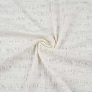 Рубашечная ткань стрейч в полоску жатую, белая, ш.85