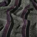Твид фиолетовый с черно-зелеными полосками ш.150