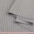 Ткань костюмная серая в белую полоску 10мм ш.150