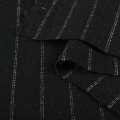 Шерсть костюмная черная в полоску двойную белую, ш.150