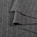 Шерсть костюмна сіра в смужку вузьку білу, ш.150