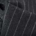 Шерсть костюмная серая темная в полоску двойную белую, ш.150