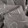 Ткань костюмная серая с настроченной серебристой тесьмой, ш.150