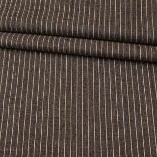 Ткань костюмная серая в коричневую полоску, ш.150