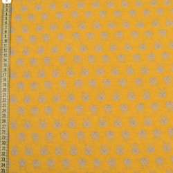Котон з ворсом жовтий, бежеві зайчики, ш.150
