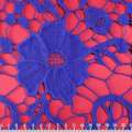 Кружево макраме ультрамарин цветы на абстрактной сетке ш.125