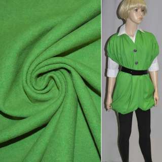 Лоден костюмный зеленый весенний, ш.150