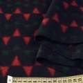Лоден пальтовий трикутники червоні і зелені на чорному тлі, ш.150