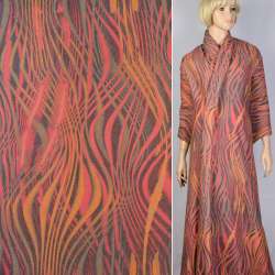 Лоден костюмно-пальтовый волны желто-розовые, ш.145