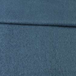 Лоден мохер диагональ пальтовый сине-серый, ш.155