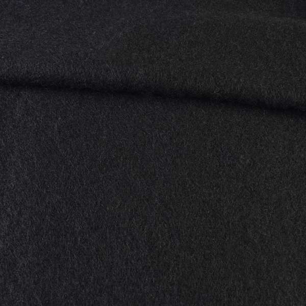 Лоден мохер диагональ пальтовый черный, ш.160
