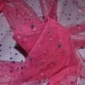 Сетка розово-малиновая с серебристыми пайетками ш.150