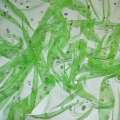Сетка зеленая (весна) с серебристыми пайетками ш.150