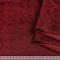 Пальтова тканина з ворсом стриженим ялинка зигзаг бордова, ш.150