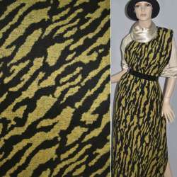 Пальтовая ткань с ворсом тигровый рисунок желтый с черным, ш.150