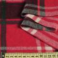 Шотландка шерстяная зелено-красно-черная, ш.150