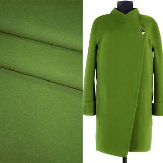 Пальтовая ткань 2-х-стор. зеленая однотонная, ш.150