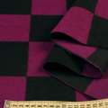 Пальтовая ткань с ворсом клетка шахматная крупная фиолетово-черная, ш.155