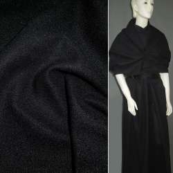 Пальтова тканина на трикотажній основі чорна, ш.160