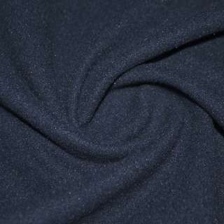 Пальтовая ткань на трикотажной основе темно-синяя, ш.160