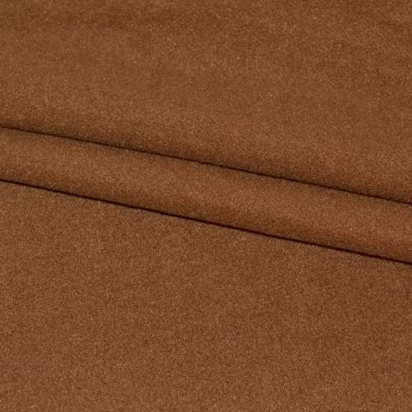Пальтовая ткань на трикотажной основе коричневая, ш.155
