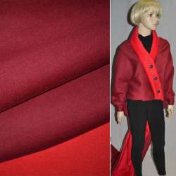 Пальтова тканина 2-х-стор. бордова і червона, ш.150