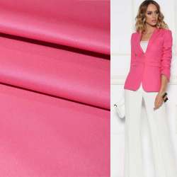 Полівіскоза костюмна стрейч рожева яскрава ш.150