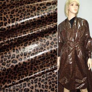 Ткань плащевая коричневая светлая с черным "леопард" ш.150