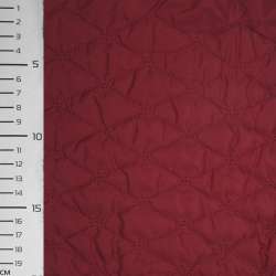Тканина плащова стьобана матова ромби 6,5х3,5 см вишнева, ш.145