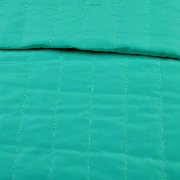 Ткань плащевая стеганая матовая полоска 5 см мятная, ш.150