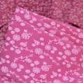 Поплин стрейч ярко-розовый с белыми цветами ш.150