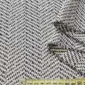Рогожка костюмна з віскозою ялинка біла в чорні штрихи, ш.140