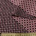 Рогожка пальтово-костюмная черная в рельефную розовую клетку, ш.155