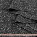 Рогожка букле костюмна чорно-сіра ялинка меланж, ш.153