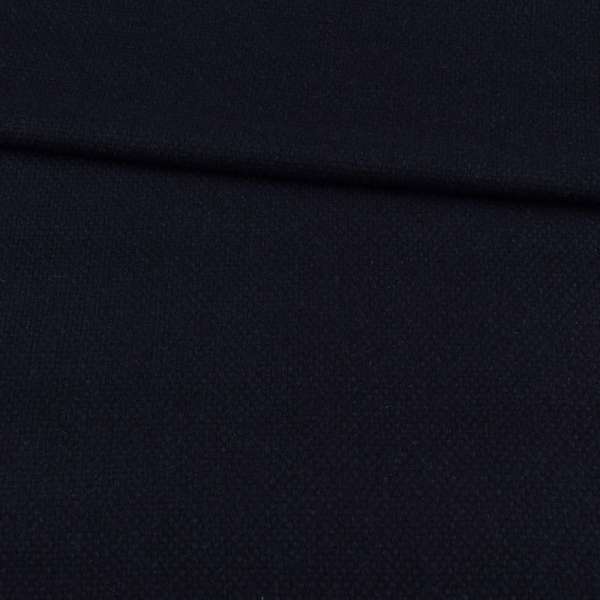 Рогожка костюмна вовняна синя темна ш.145