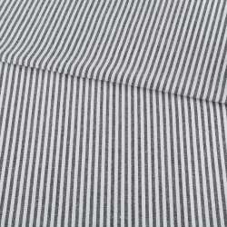 Сорочкова тканина в смужку 4 мм чорну, білу, ш.145