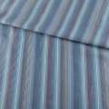 Рубашечная ткань полоски серо-сине-бежевые, голубая, ш.145
