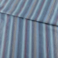 Сорочкова тканина смужки сіро-синьо-бежеві, блакитна, ш.145