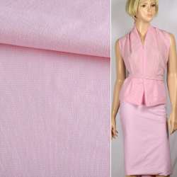 Сорочкова тканина стрейч біло-рожева, ш.143
