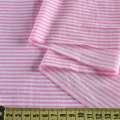 Рубашечная ткань в полоску поперечную бело-розовую, ш.145