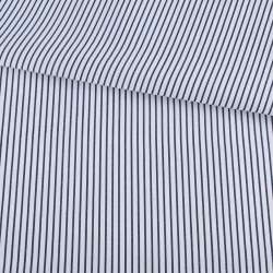 Сорочкова тканина в смужку вузьку синю, біла, ш.150