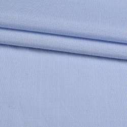 Поплін сорочковий в смужку 0,5х0,5 мм білу, блакитну, ш.145
