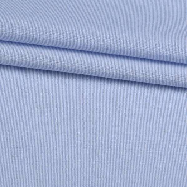 Поплин рубашечный в полоску 0,5х0,5 мм белую, голубую, ш.145